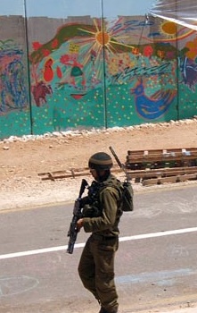Soldier and mural