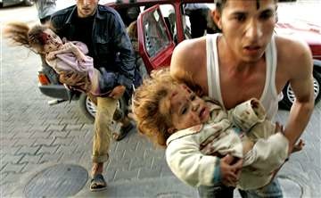 Wounded Palestinian babies