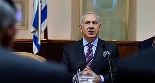 Netanyahu at cabinet meeting Abir Sultan:Pool:Reuters