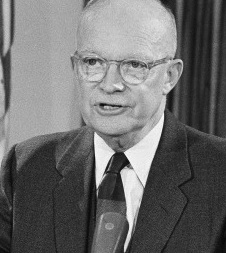 President Dwight D. Eisenhower is shown during his farewell television address to the nation made from the White House in Washington, Jan. 18, 1961. (AP Photo/Bill Allen)